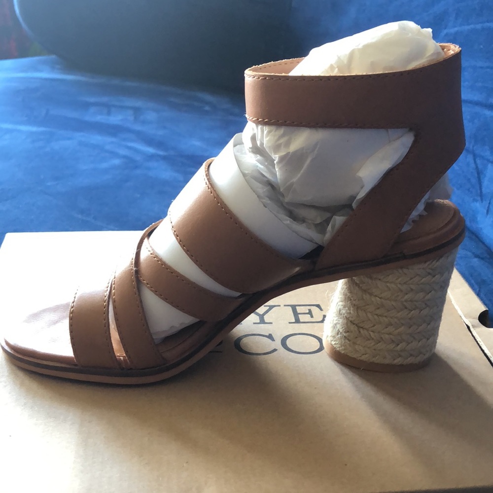 BNIB Frye Leather and jute heels